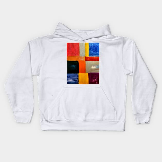 Colorblock abstract painting Kids Hoodie by kkartwork